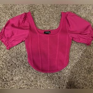 Corset crop hot pink small